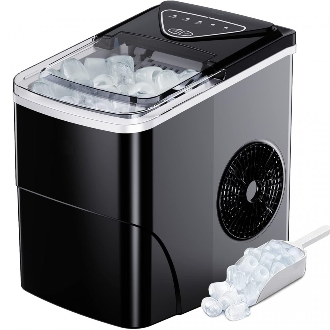 3K+ Bought in Past Month, Lowest Price Online, Only $57, Shop Now! Ice Maker Countertop, 9 Cubes Ready in 6 Mins, 26lbs in 24Hrs, Self-Cleaning Ice Machine with Ice Scoop and Basket, 2 Sizes of Bullet Ice for Home Kitchen Office Bar Party