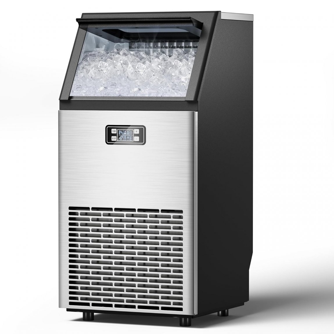 600+ bought in past month, Commercial Ice Maker Machine, Only $187, Shop Now! 100 lbs/24H Under Counter Ice Machine with 2 Way Water Inlet, 33lbs Ice Storage, Stainless Steel Freestanding, Self Cleaning Ice Makers for Home / Bar / Restaurant / Outdoor