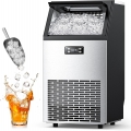 700+ Sold Last Month! Commercial Ice Maker Machine, Only $197, Shop Now! 100lbs/24H Under Counter Ice Machines with 2 Way Water Inlet, 33lbs Storage, Stainless Steel Freestanding, Self Cleaning Ice Makers for Home / Bar / Restaurant / Outdoor