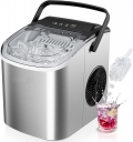 Countertop Ice Maker Machine with Handle, 2K+ Bought in Past Month, Original price: $79, Now: $57. 26lbs Per Day, 9 Ice Cubes Ready in 6 Mins, Auto-Cleaning Portable Ice Maker with Basket and Scoop, for Home/Kitchen/Camping/Bar/RV (Silver)